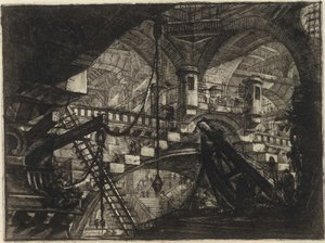 Fra serien The Imaginary Prisons (The Prisons of Invention) av Piranesi, Giovanni Battista (1720-1778). Kobberstikk, ca 1761, privat samling av Giovanni Battista Piranesi