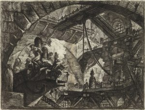 Fra serien The Imaginary Prisons (The Prisons of Invention) av Piranesi, Giovanni Battista (1720-1778). Kobberstikk, ca 1761, privat samling av Giovanni Battista Piranesi