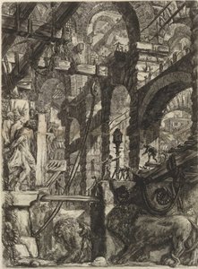 Fra serien The Imaginary Prisons (The Prisons of Invention) av Piranesi, Giovanni Battista (1720-1778). Kobberstikk, ca 1761, privat samling av Giovanni Battista Piranesi