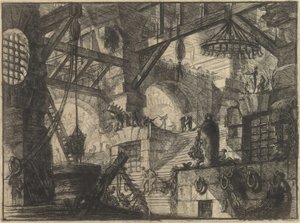Fra serien The Imaginary Prisons (The Prisons of Invention) av Piranesi, Giovanni Battista (1720-1778). Kobberstikk, ca 1761, privat samling av Giovanni Battista Piranesi