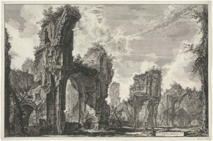 Gezichten op Roma, de Campagna, etc. (122 blader) Ruinene av Sisto, eller begge deler av den store salen til Antoninian Baths (tittel på objekt) Gezichten op Roma (serietittel) Utsikt over Roma designet og gravert av Giambattista Piranesi-arkitekten Ve (ne av Giovanni Battista Piranesi