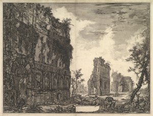 Hadrians villa: Piazza Oro Piazza of Gold Utsikt over restene av Circonfe ..., ca. 1776. av Giovanni Battista Piranesi