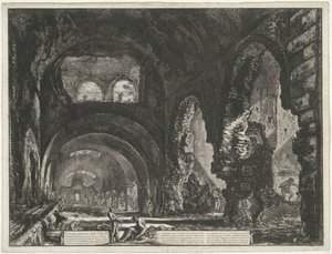 Interieur van de Tempel van Hercules Victor t și Tivoli Vedere interioară a Villa di Mecenate (titlu pe obiect) Gezichten op Rome (titlul seriei) Vederi ale Romei proiectate și gravate de arhitectul Giambattista Piranesi Ve (nez) iano (titlul seriei) norve av Giovanni Battista Piranesi