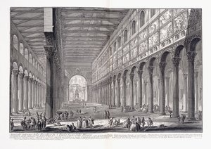 Interiør av St. Pauls basilika utenfor murene av Giovanni Battista Piranesi