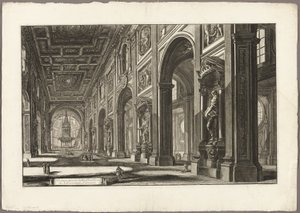 Innvendig utsikt over basilikaen St. John Lateran, fra utsikt over Roma av Giovanni Battista Piranesi