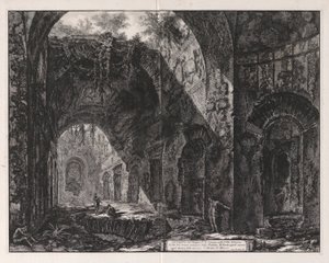 Det indre av tempelet sies å være av Canopus ved Hadrian av Giovanni-Battista Piranesi