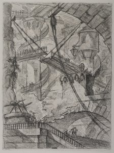 Invenzioni Capric di Carceri; Hind 7, First State of Three, ca. 1749 (etsing på lagt papir) av Giovanni Battista Piranesi