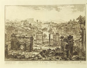 Italien, Rom, Blick auf Campo Vaccino (Forum Romanum) mit dem Bogen des Septimius Severus von Giovanni Battista Piranesi