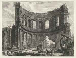 Kleine paleis i Villa Adriana t og Tivoli Rester av tempelet kalt Appollo i Hadrians villa nær Tivoli (tittel på objekt) Gezichten op Roma (serietittel) Utsikt over Roma designet og gravert av Giambattista Piranesi-arkitekten Ve (nez) iano (serien av Giovanni-Battista Piranesi