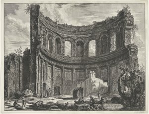 Kleine paleis i Villa Adriana t og Tivoli Rester av tempelet kalt Appollo i Hadrians villa nær Tivoli (tittel på objekt) Gezichten op Roma (serietittel) Utsikt over Roma designet og gravert av Giambattista Piranesi-arkitekten Ve (nez) iano (serien av Giovanni Battista Piranesi