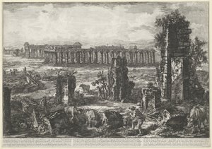 Gamle bymuren og templene ved Paestum Vue de ce qui reste encore des Murs A. de l