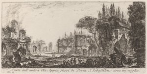 Teil der antiken Via Appia außerhalb des Porta S. Sebastiano von Giovanni Battista Piranesi