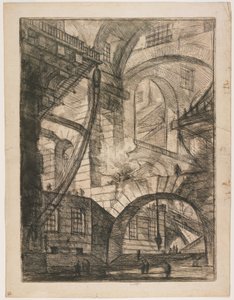 Perspective of Arches, with a Smoking Fire, Plate 6 fra Carceri d