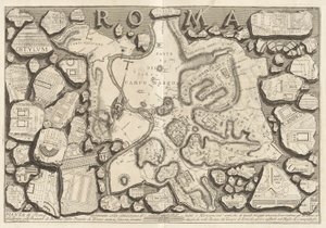 Plan av Roma tegnet med situasjonen for alle de gamle monumentene av Giovanni-Battista Piranesi