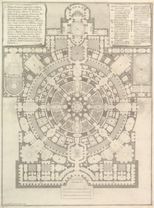 Plan for en romslig og praktfull høyskole designet etter den gamle gymnasiaen til Gree..., 1750. av Giovanni Battista Piranesi