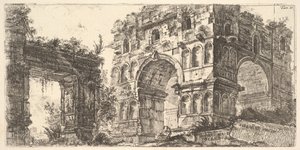 Plate 11: Temple of Janus Tempio di Janus fra serien Antichita Romana, ca. 1748. av Giovanni Battista Piranesi
