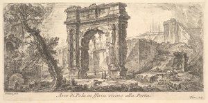 Tafel 24: Bogen von Pola in Istrien nahe dem Tor Arco di Pola in Istrien vicino alla Por..., ca. 1750 von Giovanni Battista Piranesi