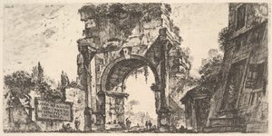 Plate 8: Drusus-buen ved Porta S. Sebastiano i Roma Arco di Drusus ved Porta d ..., ca. 1748. av Giovanni Battista Piranesi