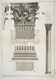 Platte LXXXIV-V Demonstration im großen Maßstab eines Teils des Portikus des Pantheon aus 