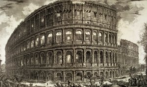 Plate XCVII-VIII Utsikt over det flaviske amfiteateret, kjent som Colosseum fra 