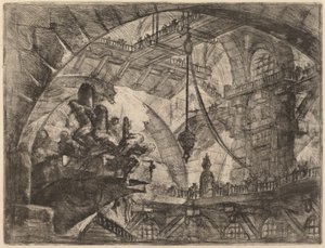 Fanger på en projeksjonsplattform av Giovanni Battista Piranesi
