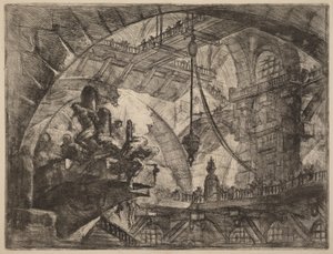 Fanger på en utstikkende plattform av Giovanni Battista Piranesi