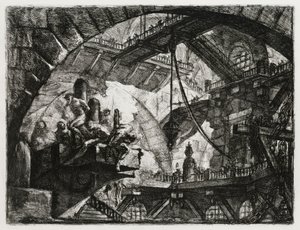 Fanger på en utstikkende plattform av Giovanni Battista Piranesi