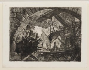 Fanger på en utstikkende plattform av Giovanni Battista Piranesi