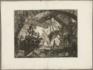 Prisoners on a Projecting Platform, plate 10 fra Imaginary Prisons av Giovanni-Battista Piranesi