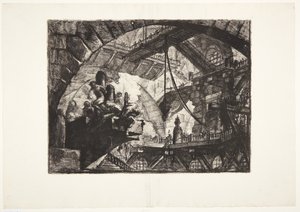 Fanger på en projisert plattform av Giovanni Battista Piranesi