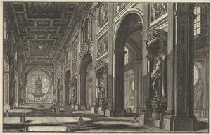 S. Giovanni i Laterano. Interiør, ca. 1768. av Giovanni Battista Piranesi
