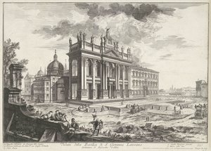Sint-Jan van Lateranen te Roma Utsikt over basilikaen S. Giovanni Laterano (tittel på objekt) Gezichten op Roma (serietittel) Utsikt over Roma designet og gravert av Giambattista Piranesi-arkitekten Ve (nez) iano (serietittel) av Giovanni Battista Piranesi