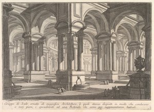 Trapper utsmykket av storslått arkitektur. . . Gruppo di Scale ornato di magnif..., ca. 1750 av Giovanni Battista Piranesi