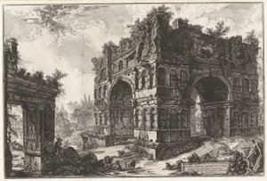 Tempel kalt volgarm.te di Giano. A. Arco kjent som degl av Giovanni-Battista Piranesi