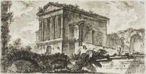 Temple of Clitumnus mellom Foligno og Spoleto, plate 26 fra Some Views of Triumphal Arches og andre monumenter av Giovanni Battista Piranesi
