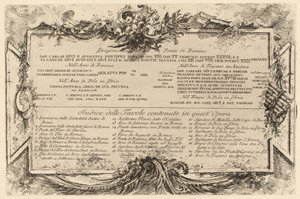 Tekstplate av Giovanni Battista Piranesi