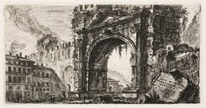 Buen i Rimini bygget av Augustus, plate 17 fra Some Views of Triumphal Arches og andre monumenter av Giovanni Battista Piranesi