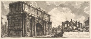 Buen til Septimius Severus Arco di Severo, fra Caracalla, ca. 1756 av Giovanni Battista Piranesi