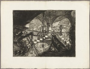 The Arch with a Shell Ornament, plate 11 fra Imaginary Prisons av Giovanni Battista Piranesi