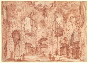 Det åttekantede rommet i de små badene i Hadrians villa (Tivoli) av Giovanni Battista Piranesi