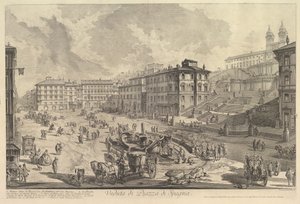 Spansketrappen Utsikt over Spansketrappen, ca. 1750. av Giovanni Battista Piranesi