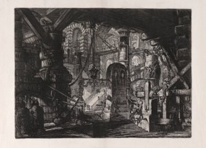 The Pier with Chains, plate 16 fra Carceri d av Giovanni Battista Piranesi