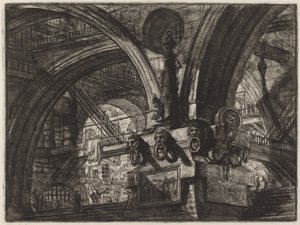 Bryggen med en lampe av Giovanni Battista Piranesi