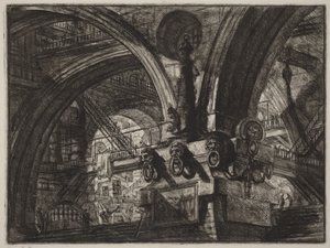 Bryggen med en lampe av Giovanni Battista Piranesi