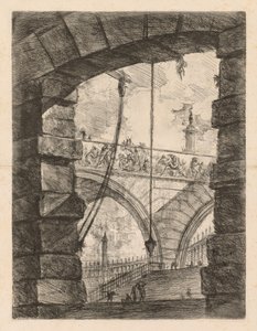 The Prisons: A Lofty Arch with a Frieze, 1745-1750. av Giovanni Battista Piranesi