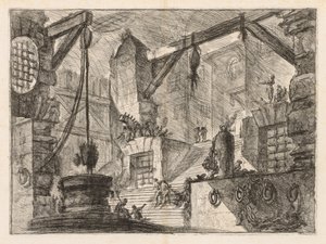 The Prisons: Colonnaded Interior with a Broad Stair, 1745-1750. av Giovanni Battista Piranesi