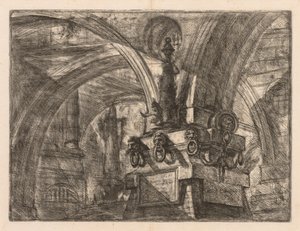 The Prisons: Round Arches Springing from a Square Column av Giovanni Battista Piranesi
