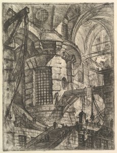 Rundetårnet, fra Carceri dinvenzione Imaginary Prisons, ca. 1749-50. av Giovanni Battista Piranesi