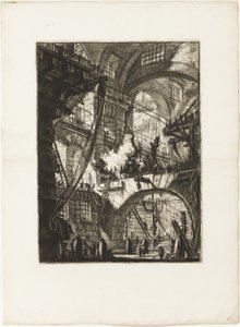 The Smoking Fire, plate 6 fra Imaginary Prisons av Giovanni Battista Piranesi