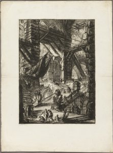 The Staircase with Trophies, plate 8 from Imaginary Prisons   1291231   no       norwegian Successfully Translated  Original: Portrait of an unidentified man, sketch for Signing of the Compact in the Cabin of the Mayflower Translat: Portrait of an unidenti av Giovanni Battista Piranesi